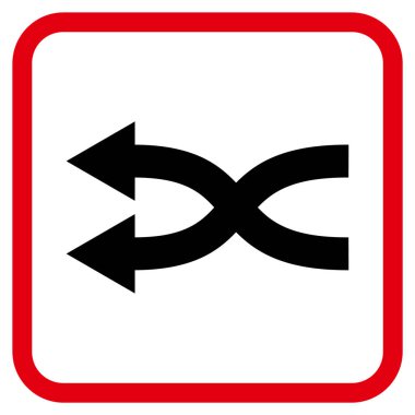 Shuffle oklar sol vektör simgesi bir çerçeve içinde