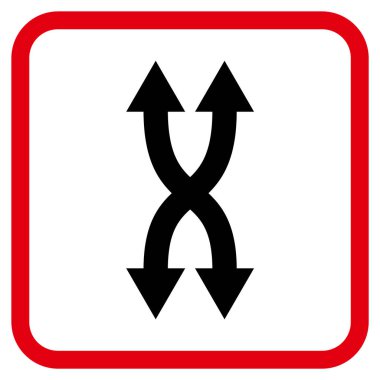 Shuffle okları dikey vektör simgesi bir çerçeve içinde