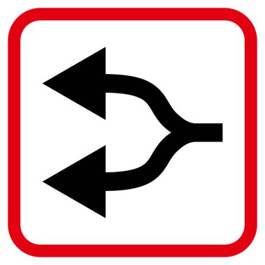 Split oklar sol vektör simgesi bir çerçeve içinde