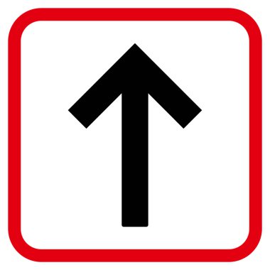 Bir çerçeve içinde yukarı ok vektör simgesi