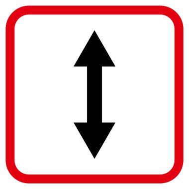 Dikey Çevir vektör simgesi bir çerçeve içinde