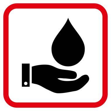 Su Servisi vektör simgesi bir çerçeve içinde