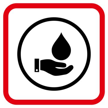 Su Servisi vektör simgesi bir çerçeve içinde