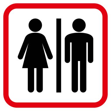 WC kişi bir çerçeve içinde simge vektör