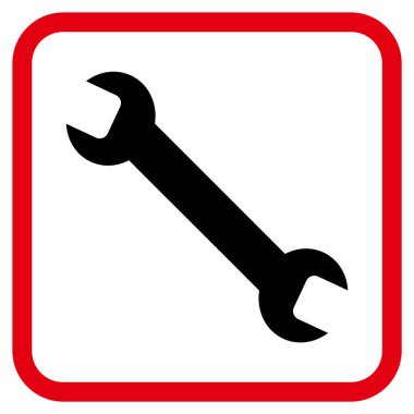 İngiliz anahtarı vektör simgesi bir çerçeve içinde