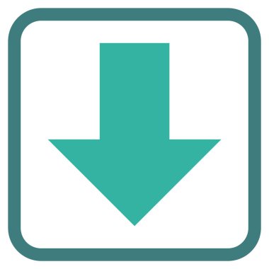 Vektör simgesi bir çerçeve içinde aşağı ok