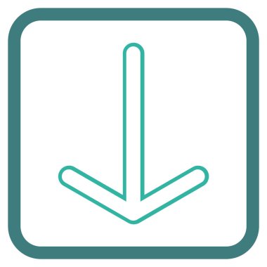 Vektör simgesi bir çerçeve içinde aşağı ok