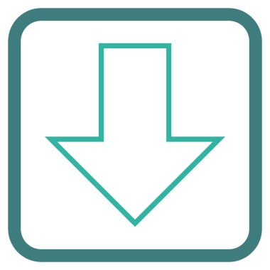 Vektör simgesi bir çerçeve içinde aşağı ok