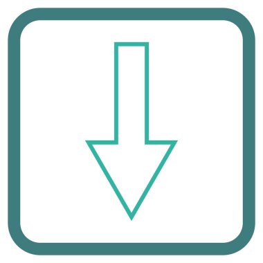 Vektör simgesi bir çerçeve içinde aşağı ok