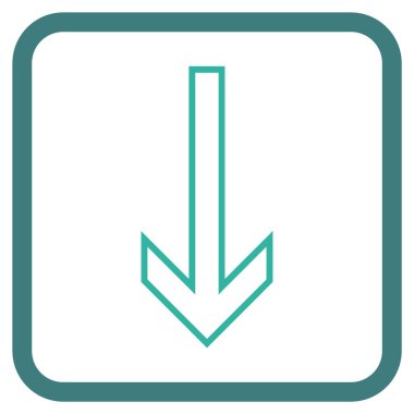 Vektör simgesi bir çerçeve içinde aşağı ok