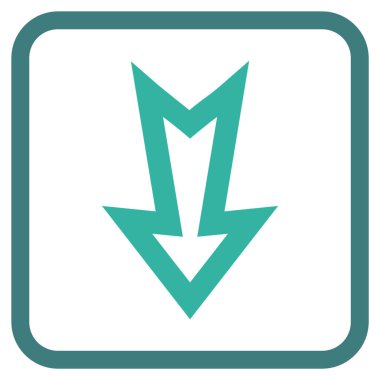 Vektör simgesi bir çerçeve içinde aşağı ok