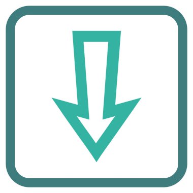 Vektör simgesi bir çerçeve içinde aşağı ok