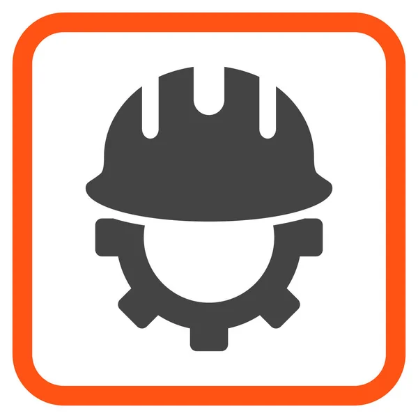 Entwicklung Hardhat Vektor-Symbol in einem Rahmen — Stockvektor