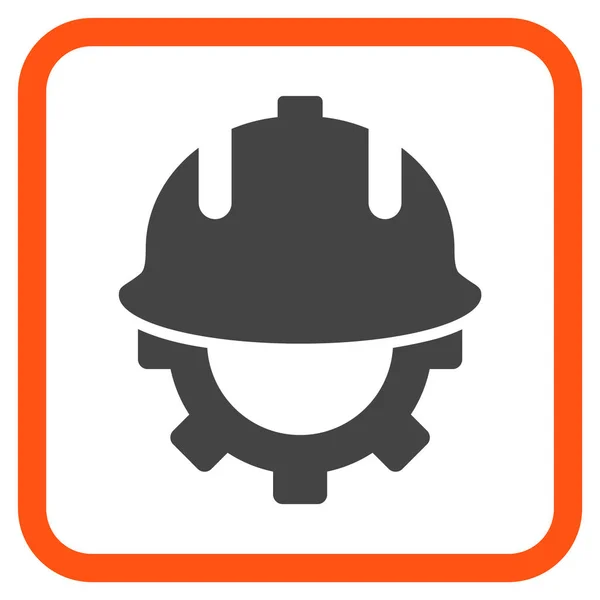 Vývoj helmu vektorové ikony v rámečku — Stockový vektor