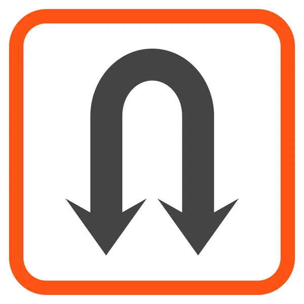 Double Back Arrow Vector Icon In a Frame — Stock Vector