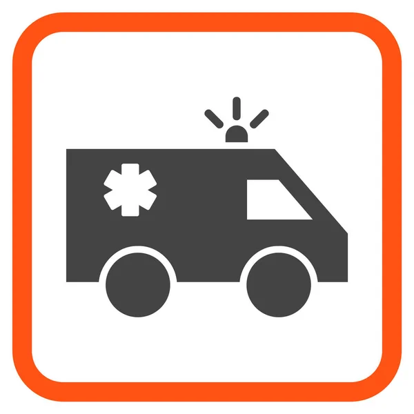 Emergency Car Vector Icon In a Frame — Stock Vector