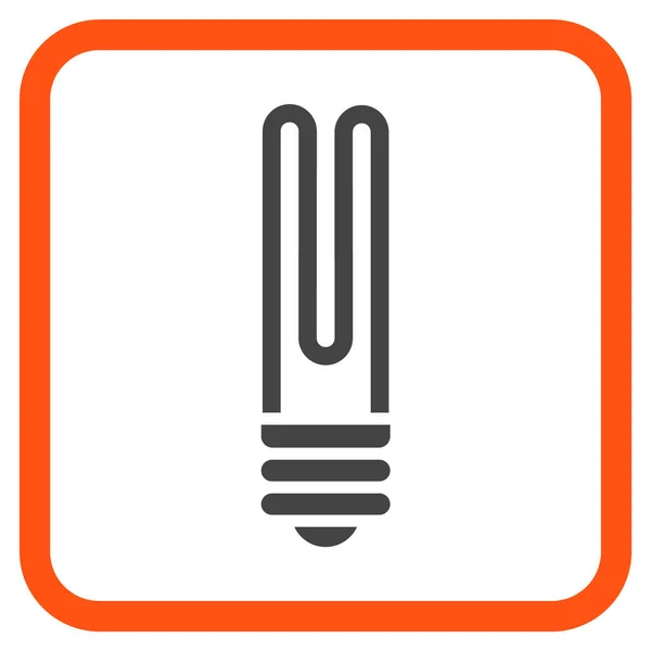 Fluorescerende lamp Vector Icon In een Frame — Stockvector