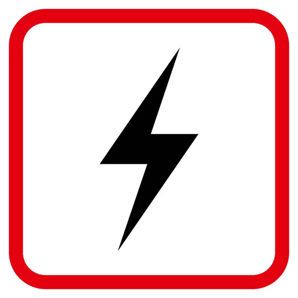 Elektriciteit Vector Icon In een Frame — Stockvector