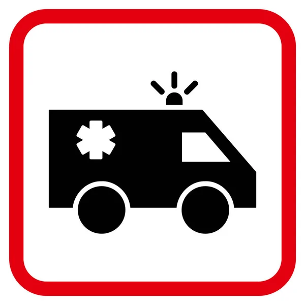 Icône vectorielle de voiture d'urgence dans un cadre — Image vectorielle