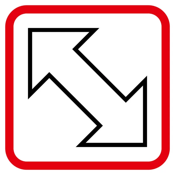 Ícone de vetor diagonal de troca em um quadro —  Vetores de Stock
