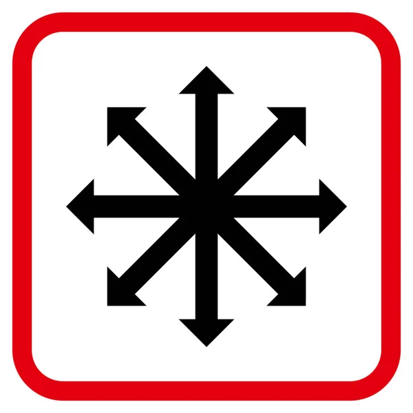 Développer les flèches Icône vectorielle dans un cadre — Image vectorielle