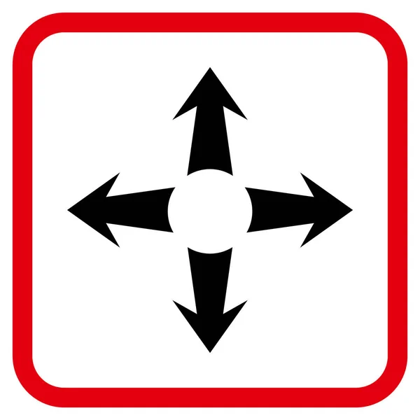 Expand Arrows Vector Icon In a Frame — Stock Vector