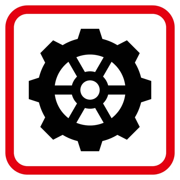 Icône vectorielle d'engrenage dans un cadre — Image vectorielle