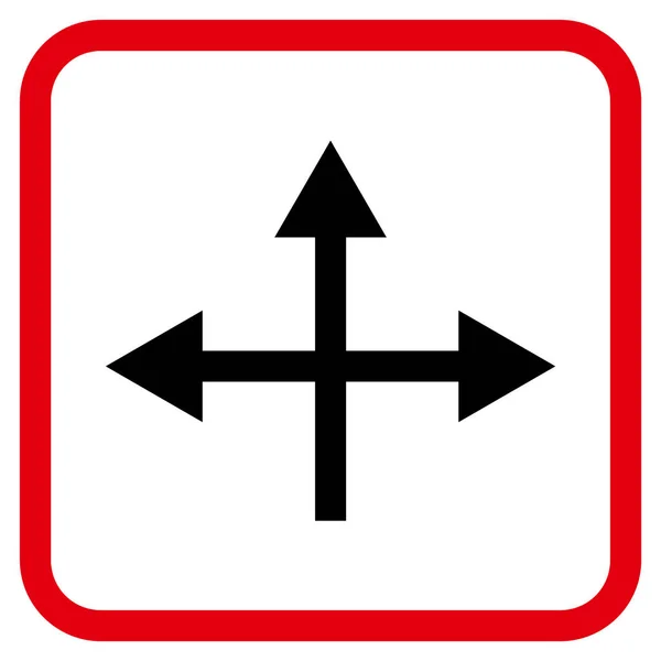 Direcciones de la intersección Vector icono en un marco — Archivo Imágenes Vectoriales