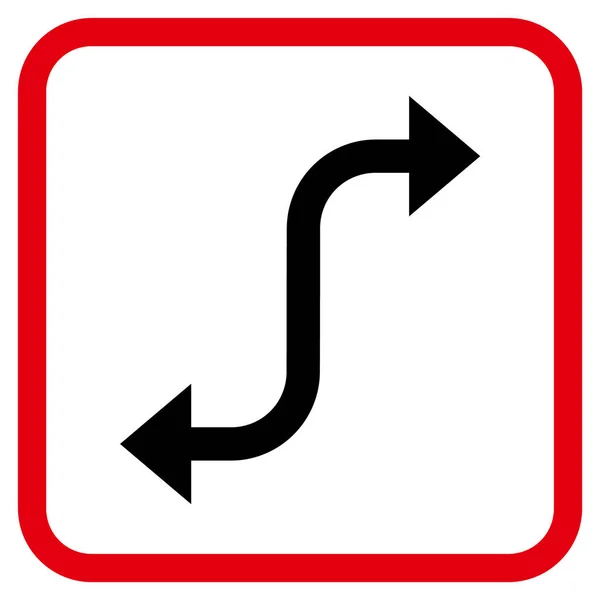 Naproti ohybu Arrow vektorové ikony v rámečku — Stockový vektor