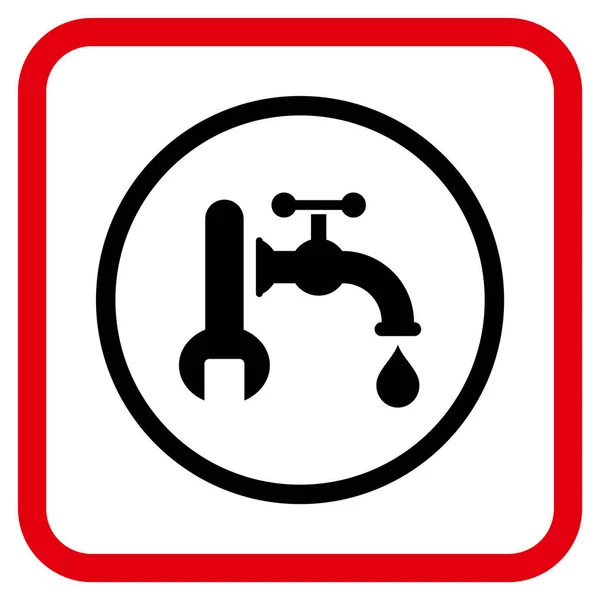 Vector de fontanería icono en un marco — Archivo Imágenes Vectoriales