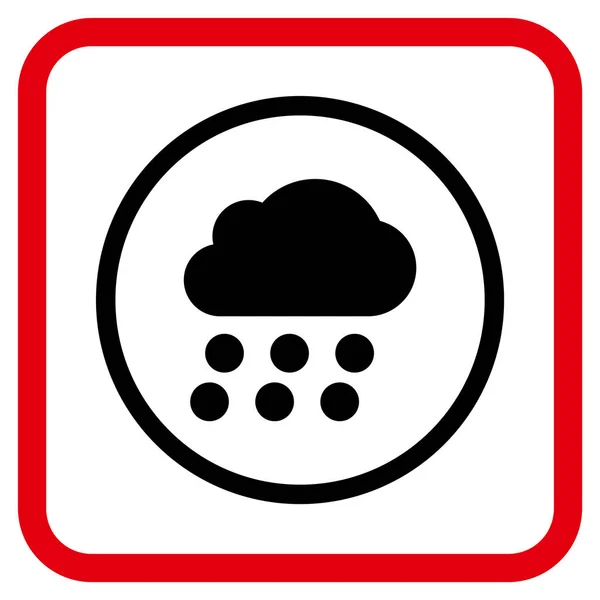 Ikona wektor chmury deszcz w ramce — Wektor stockowy