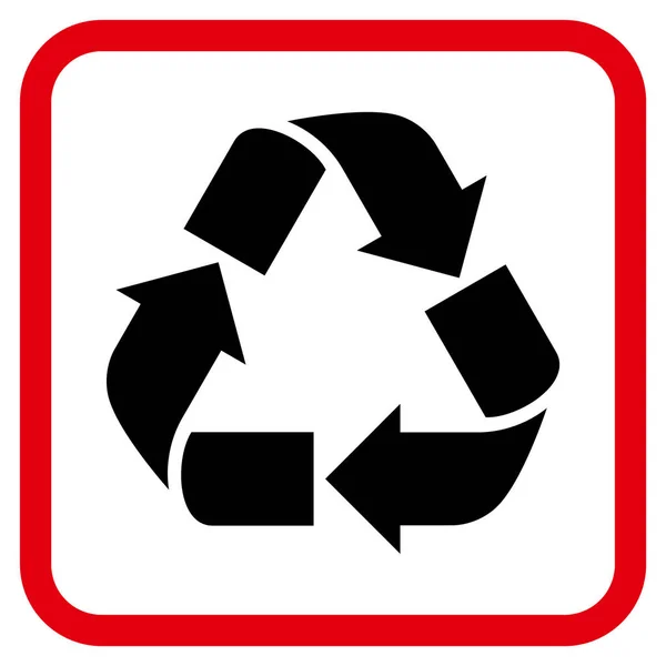 Ανακύκλωσης εικονίδιο του φορέα σε ένα πλαίσιο — Διανυσματικό Αρχείο
