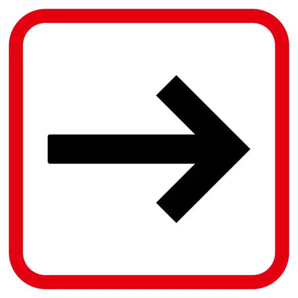 Icono del vector de flecha derecha en un marco — Archivo Imágenes Vectoriales