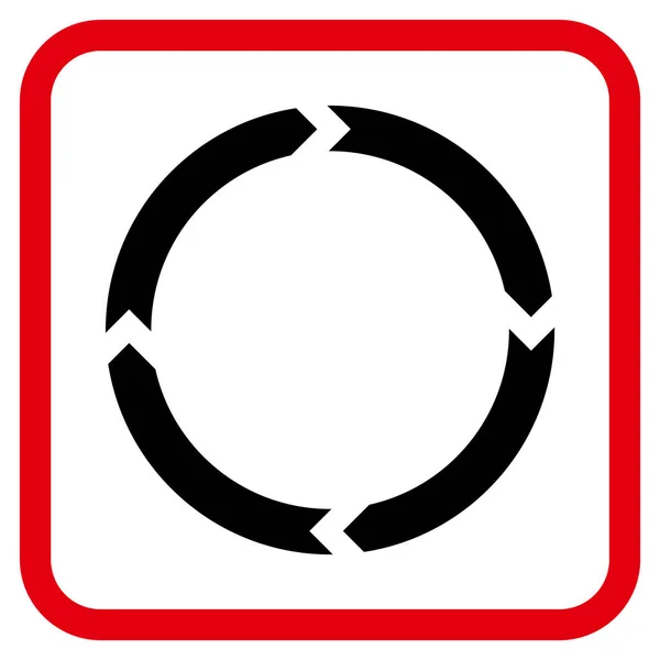 Rotationsvektorsymbol in einem Rahmen — Stockvektor