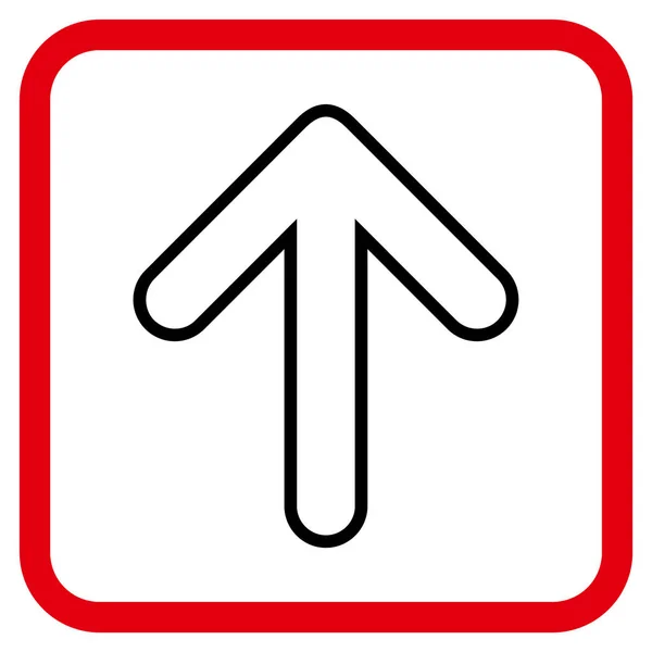 Abgerundetes Pfeil-nach-oben-Vektorsymbol in einem Rahmen — Stockvektor