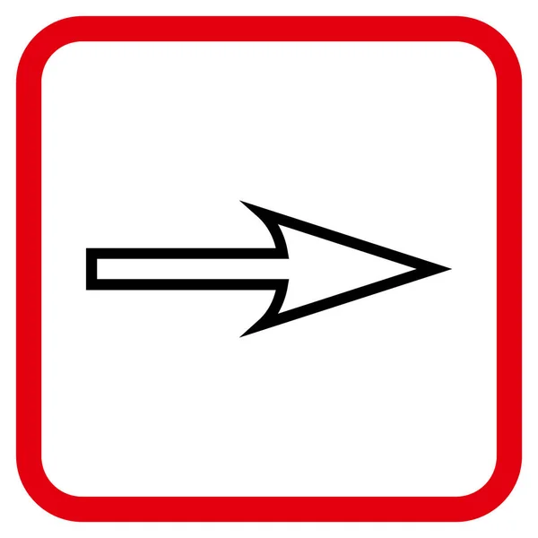 Sharp Arrow Icône vectorielle droite dans un cadre — Image vectorielle