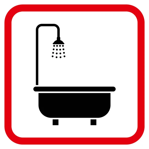 Shower Bath Vector Icon In a Frame — Stock Vector