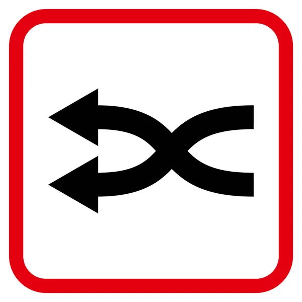 Shuffle Pfeile links Vektor-Symbol in einem Rahmen — Stockvektor