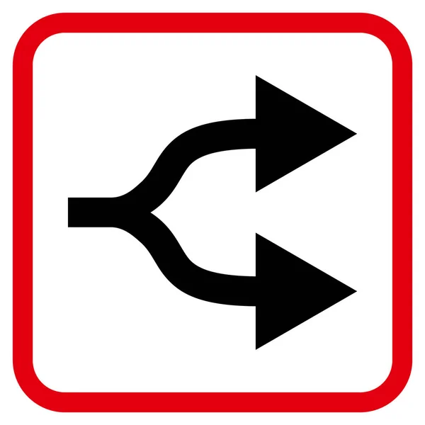 Dividir flechas Vector derecho icono en un marco — Archivo Imágenes Vectoriales