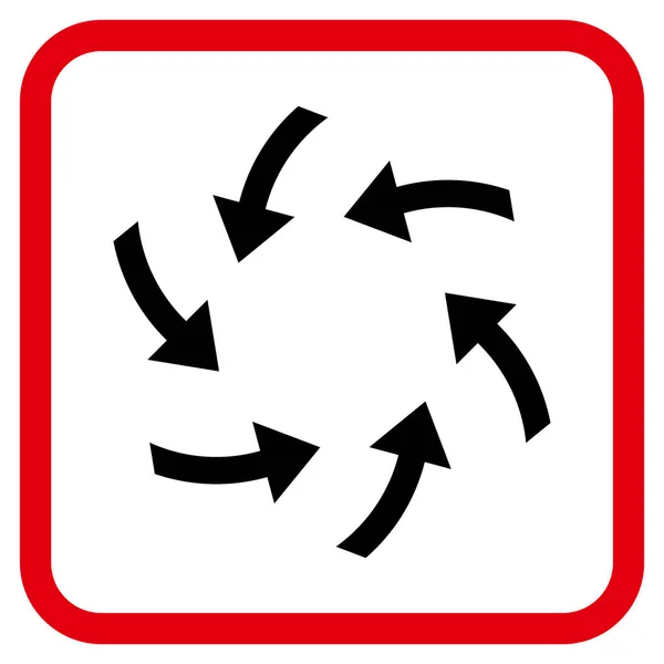 Icona vettoriale delle frecce vorticose in una cornice — Vettoriale Stock