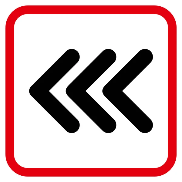 Drievoudige pijlpunt links Vector Icon In een Frame — Stockvector