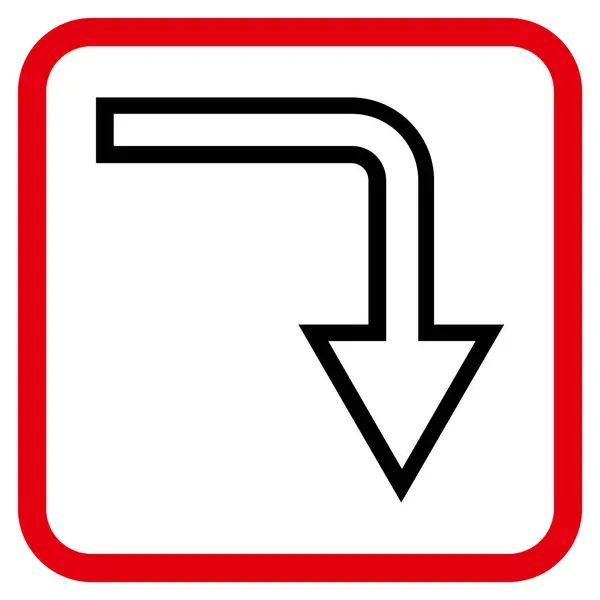 Turn Down Vector Icon In een Frame — Stockvector