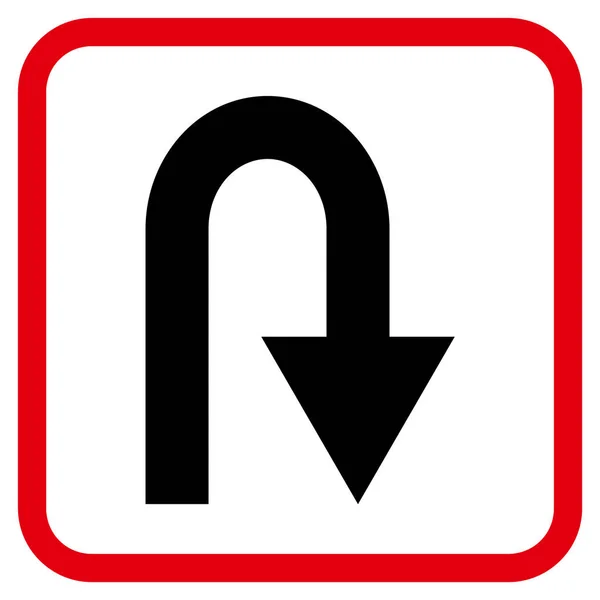 U-Turn vektor ikonjára a keretben — Stock Vector