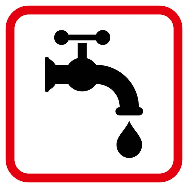 Ikona wektor kranu wody w ramce — Wektor stockowy