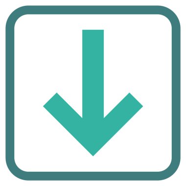 Vektör simgesi bir çerçeve içinde aşağı ok