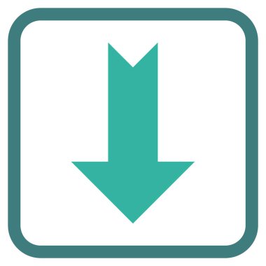 Vektör simgesi bir çerçeve içinde aşağı ok