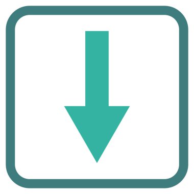 Vektör simgesi bir çerçeve içinde aşağı ok