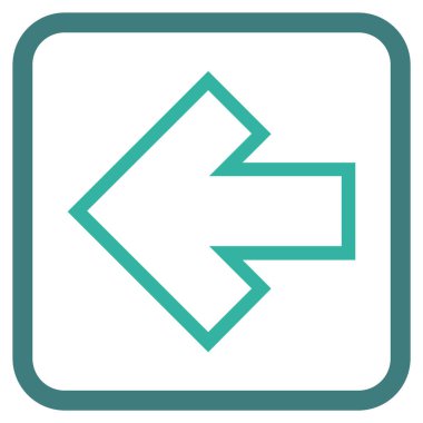 Ok sol vektör simgesi bir çerçeve içinde