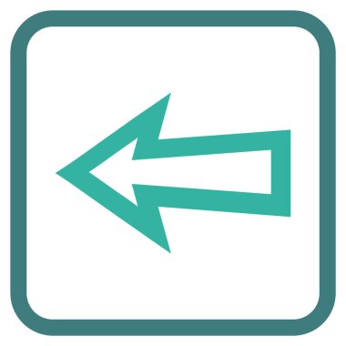 Ok sol vektör simgesi bir çerçeve içinde