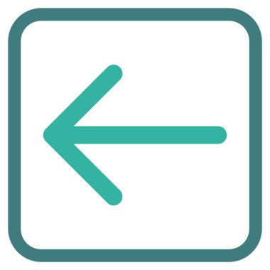 Ok sol vektör simgesi bir çerçeve içinde